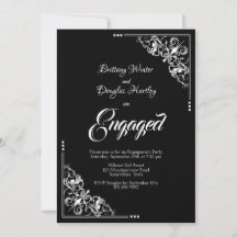 Elegante Black and White Engagement Party