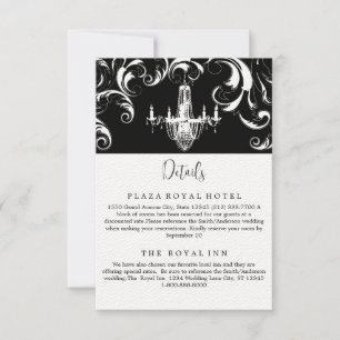 Elegante Black and White Royal Swirl Einschließkar Einladung