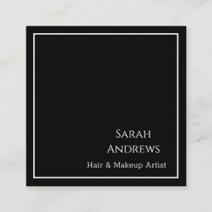 Elegante Black and White Square Business Card Quadratische Visitenkarte