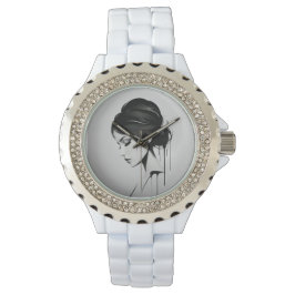 Elegante Black Art Girl Watch - Stilvolles Geschen Armbanduhr