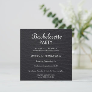 Élégante Black Bachelorette Party Invitation