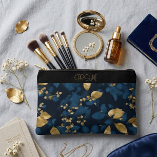 Elegante Black Blue Blätter Stilvolle Trendy Niedl Zubehörtasche