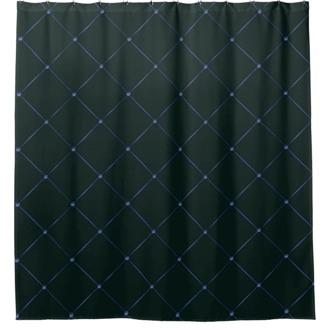 ELEGANTE BLACK BLUE PATTERN SHOWER CURTAN DUSCHVORHANG (Vorderseite)