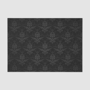 Elegante Black Blume Floral Damask  Seidenpapier