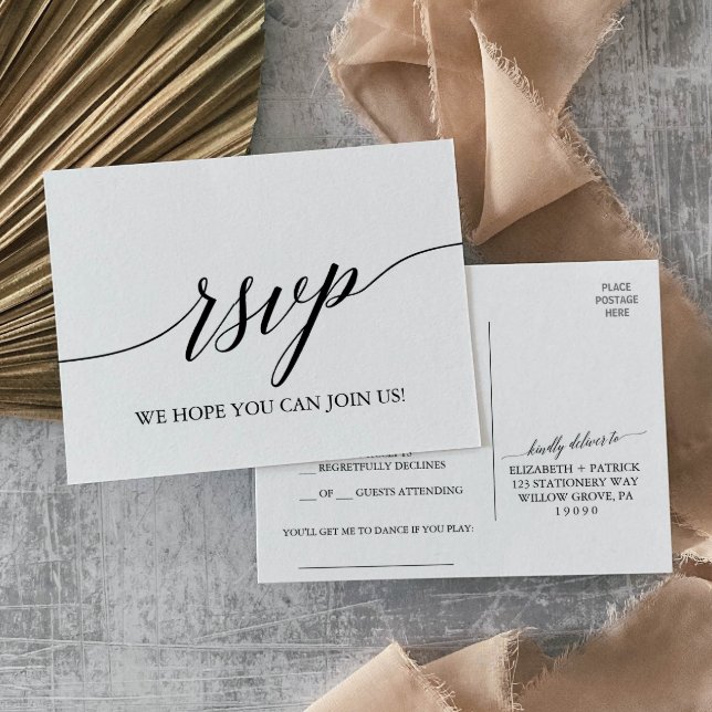 Elegante Black Calligraphy Song Request UAWG Einladungspostkarte (Von Creator hochgeladen)