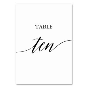 Elegante Black Calligraphy Table 10 Tischnummer