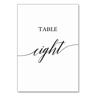 Elegante Black Calligraphy Table Aight Tischnummer