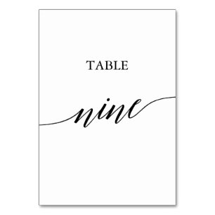 Elegante Black Calligraphy Table Nine Tischnummer