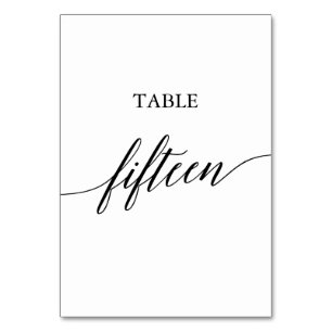 Elegante Black Calligraphy Tischnummer Fünfzehn