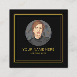 Elegante Black Calling Card mit M Gold Script Telefonnummerkarte