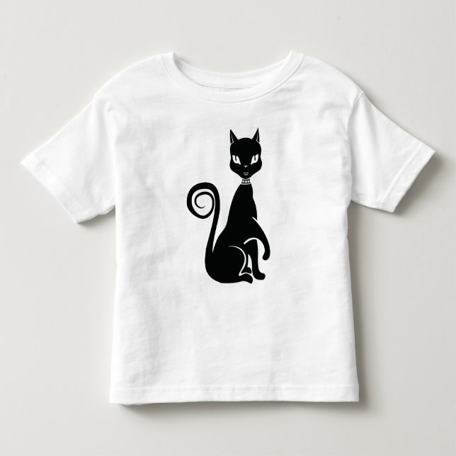 Elegante Black Cat Kleinkind T-shirt (Vorderseite)