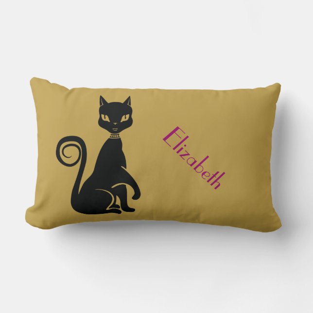 Elegante Black Cat Lendenkissen (Vorderseite)