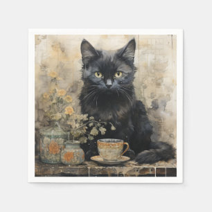 Elegante Black Cat Serviette