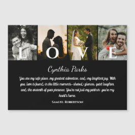 Elegante Black Custom 4 Fotos für Paare Hochzeit Magneteinladung