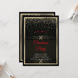 Elegante Black Diamonds Rahmen Weihnachten Einladung