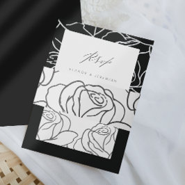 Elegante Black Floral Wedding Einladungsbanderole