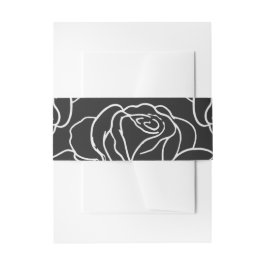 Elegante Black Floral Wedding Einladungsbanderole