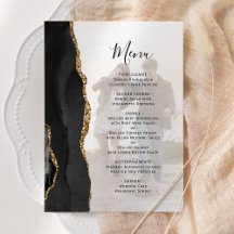 Elegante Black Gold Agate Foto Overlay Hochzeit