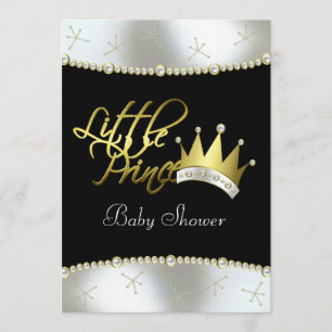 Elegante Black-Gold-Baby-Party für den kleinen Pri Einladung