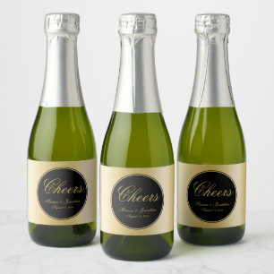 Elegante Black Gold Calligraphy Cheers Wedding