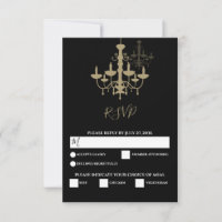 Elegante Black Gold Chandelier Wedding