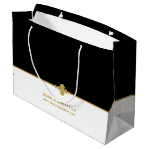 Elegante Black Gold Custom Large Gift Bag Große Geschenktüte