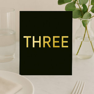 Elegante Black & Gold Foil Hochzeit Tischnummer