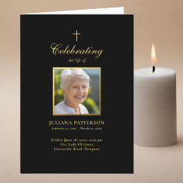 Elegante Black Gold Fotos Beerdigung Orden des Die Programm