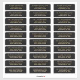 Elegante Black Gold Gast List Mailing Labels