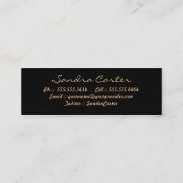 Elegante Black & Gold Geblüht benutzerdefinierte K Telefonnummerkarte