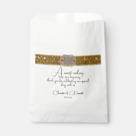 Elegante Black Gold Glitzer Brooch Geschenktütchen