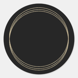 Elegante Black Gold Glitzer Rings Blank Template Runder Aufkleber