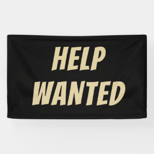 Elegante Black & Gold HILFE GEWOLLT Banner kundens