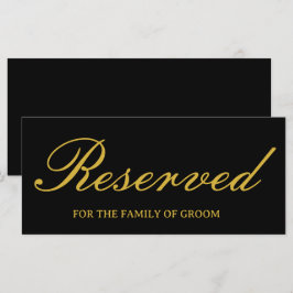 Elegante Black Gold Hochzeit Reservierte Signaturk