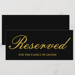 Elegante Black Gold Hochzeit Reservierte Signaturk