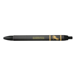 Elegante Black Gold Horse personalisiert School Kugelschreiber