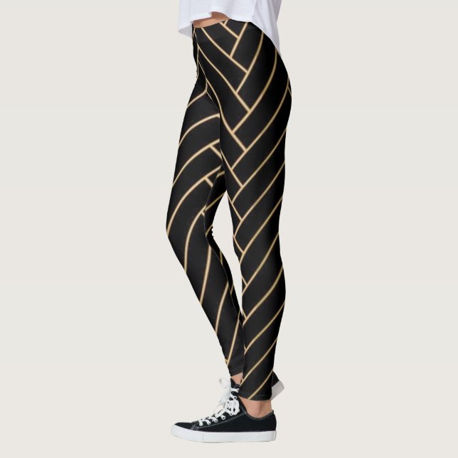 Elegante Black & Gold Leggings (Links)