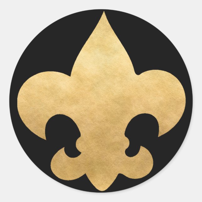 Elegante Black & Gold Lilie Stickers Siegel (Vorderseite)