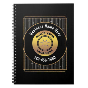 Elegante Black Gold Logos personalisieren Notizblock