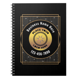 Elegante Black Gold Logos personalisieren Notizblock