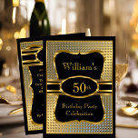 Elegante Black Gold Mens Geburtstagsparty Einladun Einladung<br><div class="desc">Elegant Mans Black Gold Geburtstagsparty Männer Schwarzes Gold Geburtstag Mans 21.,  30. 60. 50. 40. aller Altersstufen Geburtstagsparty Einladungen Mann.</div>