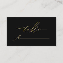 Elegante Black Gold Moderne Script Monogram Weddin