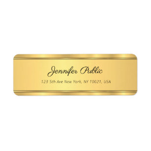 Elegante Black Gold Moderne Template Rücksendeadre