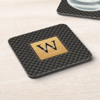 Elegante Black Gold Monogram, Initial Script Moder
