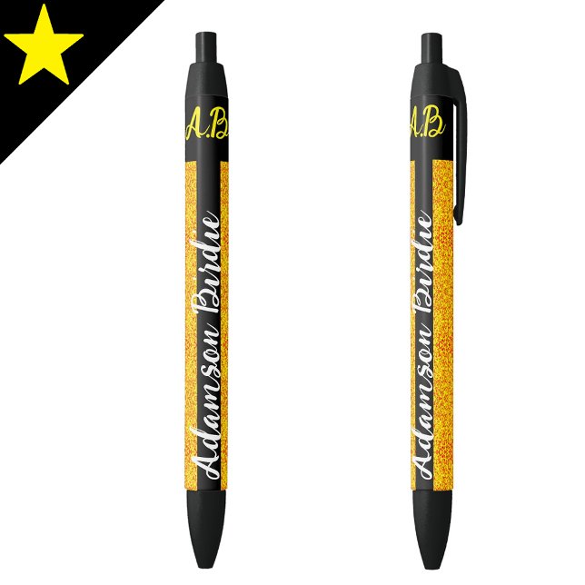 Elegante Black Gold Monogram Script Name, Luxury Kugelschreiber (Monogram script name pen
Sophisticated black pen
Elegant script name pen
Stylish gold pen
Premium )