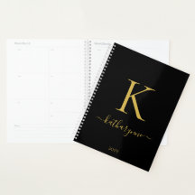 Elegante Black Gold Monogram Script Typografie
