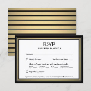 Elegante Black & Gold-Optionen für die Grenz- und  RSVP Karte