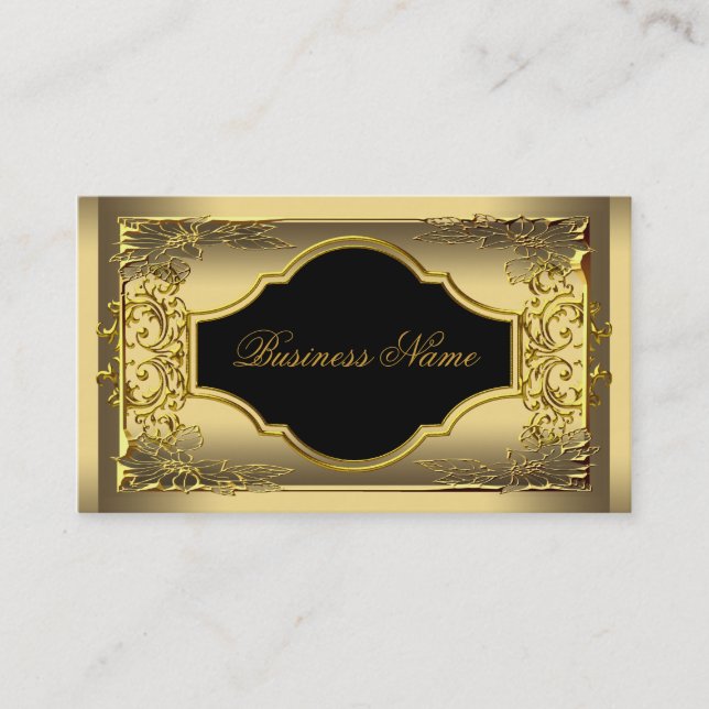 Elegante Black Gold Profile Company Visitenkarte (Vorderseite)