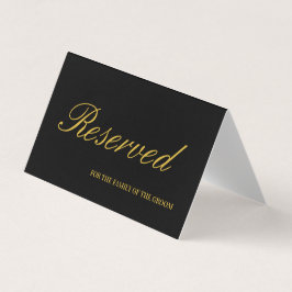 Elegante Black & Gold Reservierte Hochzeitskarte