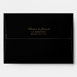 Elegante Black-Gold-Script-Hochzeitsskripte-Rückse